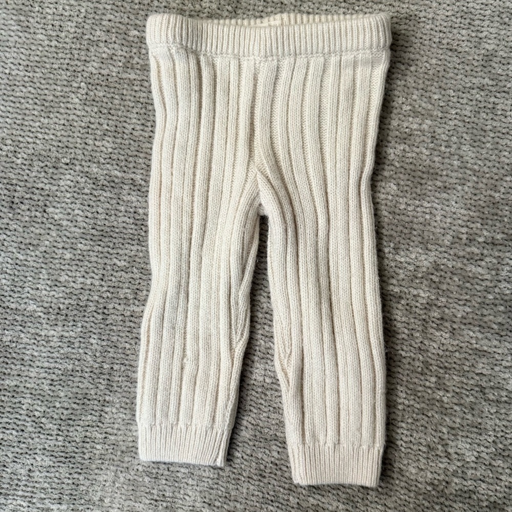 Louise Misha Pedro Ribbed‎ Knit Leggings Cream Wool Alpaca Blend 24M